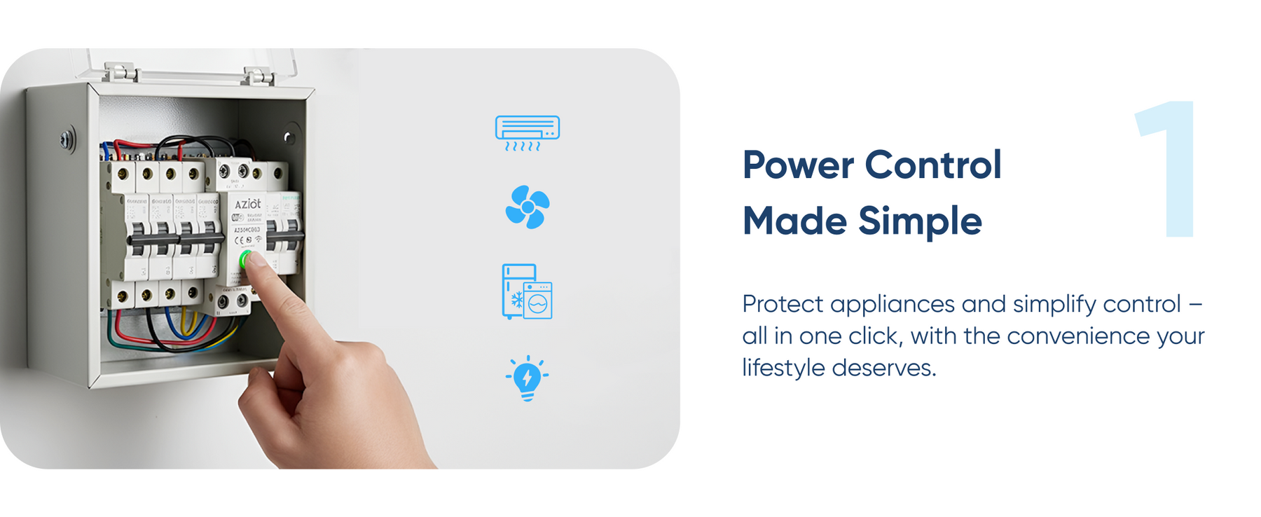 AZIOT 1P 63A WiFi Smart Circuit Breaker with Power Monitoring, Remote & Voice Control | Over/Undervoltage & Overcurrent Protection | Works with EV Chargers, Heaters, Pumps | SmartLife App