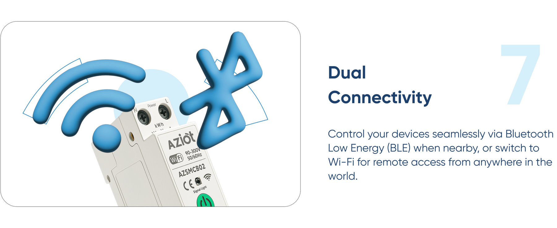 AZIOT 1P 63A WiFi Smart Circuit Breaker with Power Monitoring, Remote & Voice Control | Over/Undervoltage & Overcurrent Protection | Works with EV Chargers, Heaters, Pumps | SmartLife App