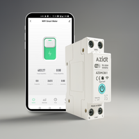 Aziot 1P 63A WiFi Smart Circuit Breaker with Power Monitoring, Remote & Voice Control | Compatible with EV Chargers, Geysers, Water Pumps, Room Heaters, and Heavy-Duty Appliances | SmartLife App