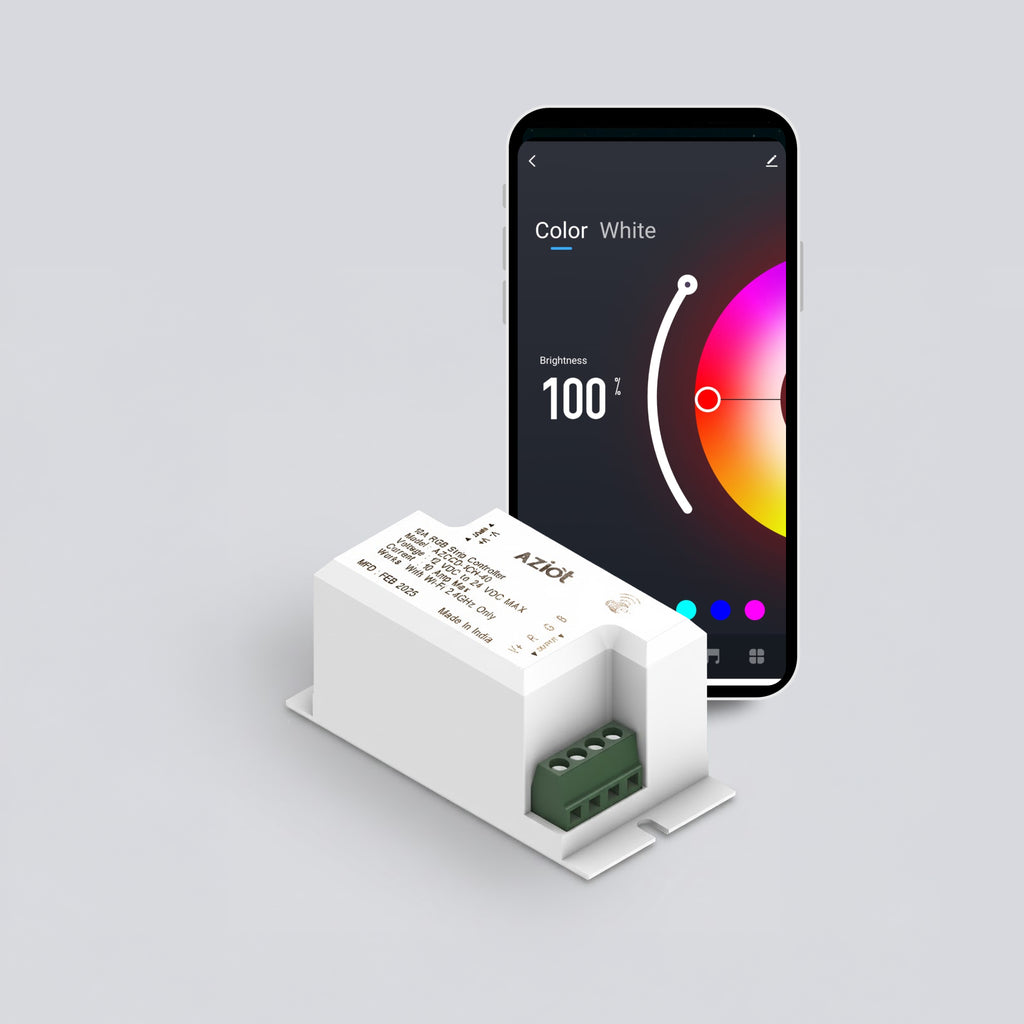 AZIOT 10A Smart RGB LED Strip Light Controller | WiFi | 12V-24V DC – Aziot