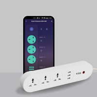 AZIOT 3 Socket + USB Smart Extension - Wifi/Bluetooth Enabled