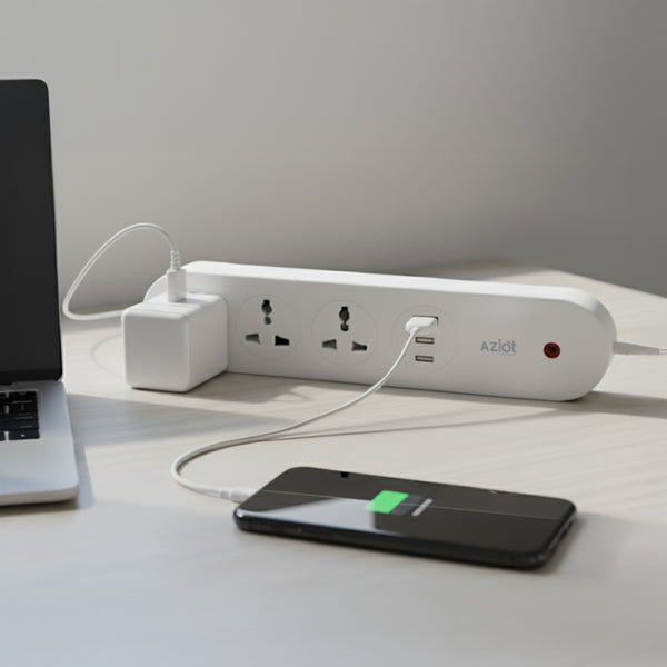 AZIOT 3 Socket + USB Smart Extension - Wifi/Bluetooth Enabled