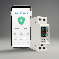 AZIOT Premium Smart WiFi MCB 63A with Digital Display | Intelligent Circuit Protection & Energy Monitoring | App & Voice Control | Alexa, Google Assistant Compatible