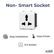 Aziot 6 Module Switch Board Plate | Smart 4 Touch, Fan Touch SW & Socket