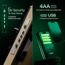 Elevate WiFi Smart Door Lock – Fingerprint, Passcode, RFID, App & Key Access, WiFi/Bluetooth, High-Security Digital Lock for Home, Office, Keyless Entry